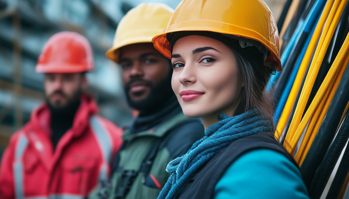 diverse telecom workers