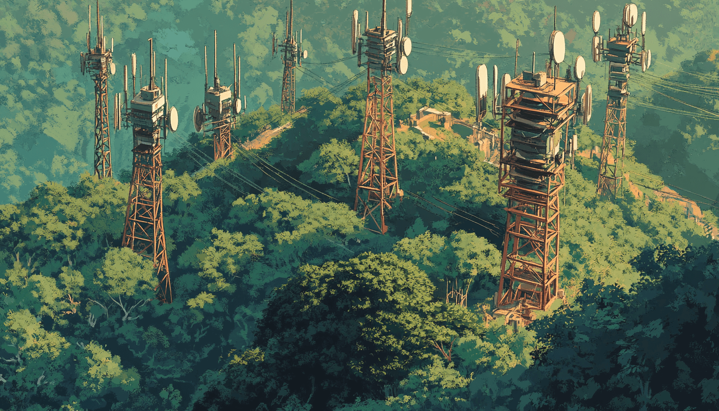 wireless towers in jungle